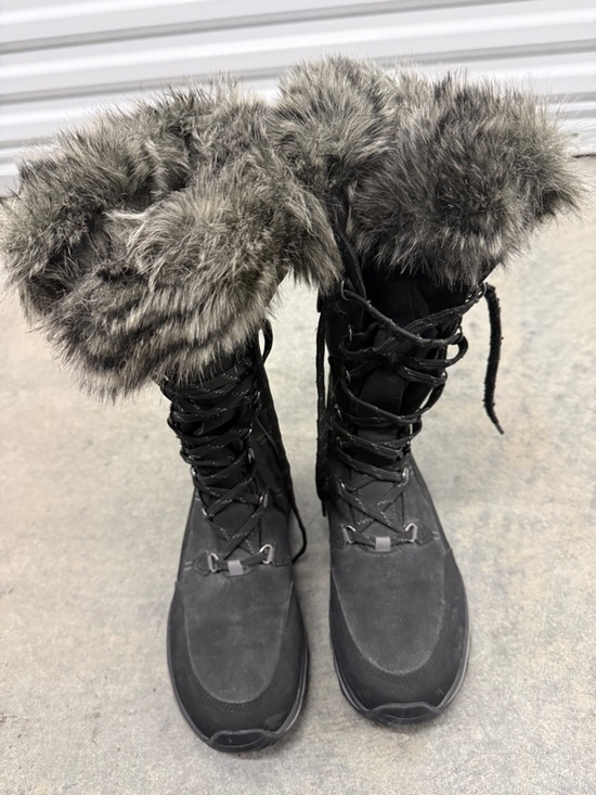 Eddie Bauer Shoes - Eddie Bauer Black Lace-Up Winter Boots with Faux Fur Cuff
